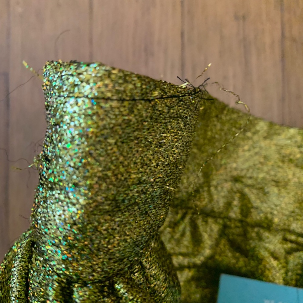 NWT kate spade Madison Ave Exclusive Acid Green Tinsel Coreen Cupcake Skirt RARE - Picture 3 of 13